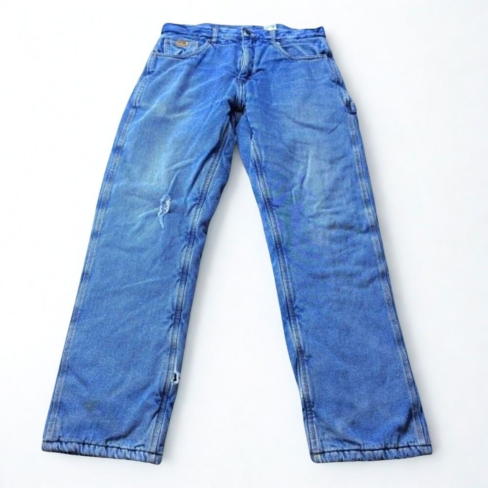 Berne Insulated Work Jeans Mens 33x30 Blue Thinsulate Lined Carpenter Denim
